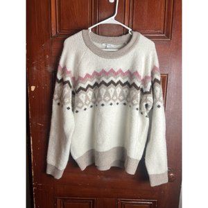 Madewell Fair Isle Markham Pullover Sweater Sz L Wool Blend So Soft And Cozy